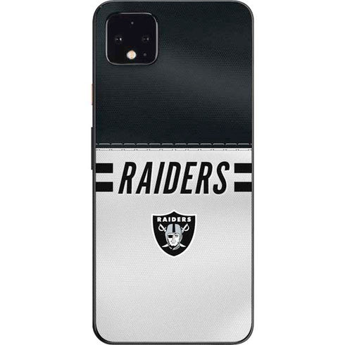 NFL Las Vegas Raiders White Striped Google Pixel 4 XL Skin